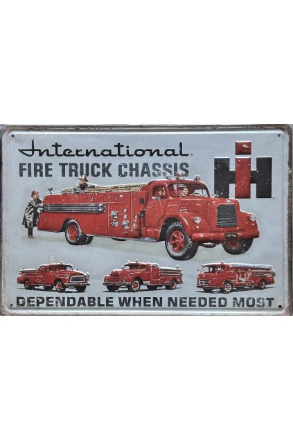 Plechová cedule Fire Truck 20x30cm