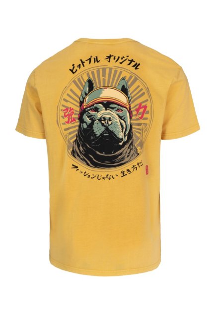 pitbull west coast panske triko mt fuji washed zlute s