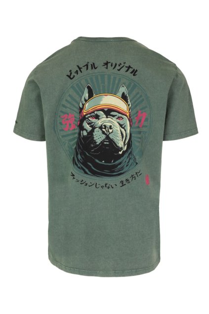 pitbull west coast panske triko mt fuji washed zelene 3xl