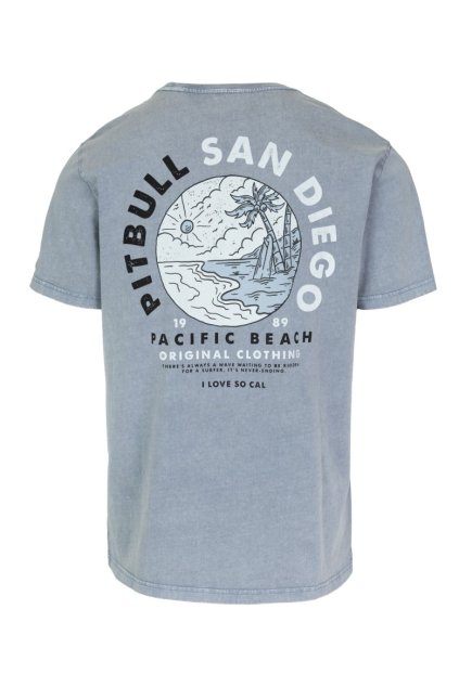 pitbull west coast panske triko planet surf washed svetle modre s