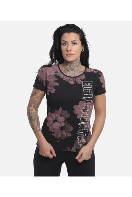Dámské triko Flowerz long taxík GSB 24123 black