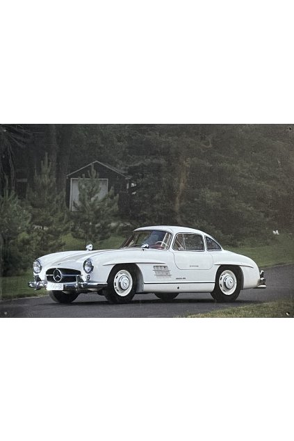 Plechová cedule Mercedes weiss 20x30cm