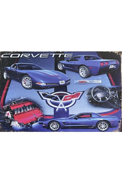 Plechová cedule Corvette C5 20x30cm