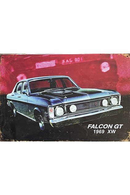 Plechová cedule Falcon GT 1969 XW 20x30cm