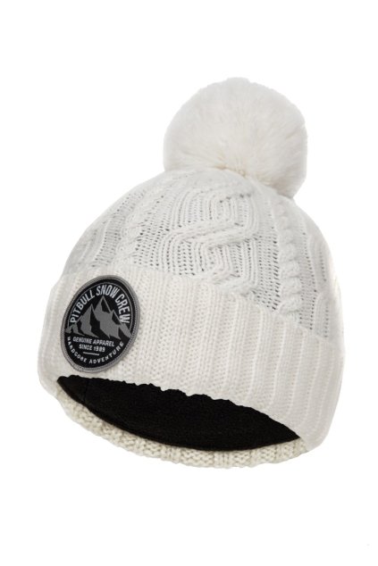 pitbull west coast damska zimni pletena cepice snow crew bila (1)