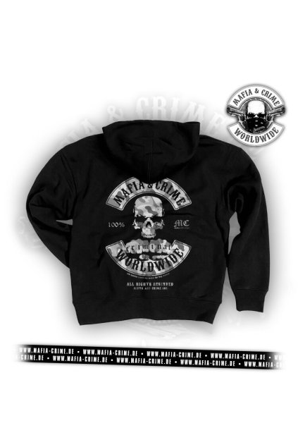 mc worldwide unisex hoodie schwarz camo grau s