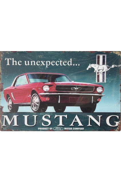 Plechová cedule Ford Mustang The unexpected 20x30cm