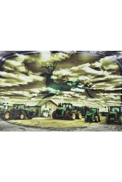 Plechová cedule John Deere Flotila 20x30cm