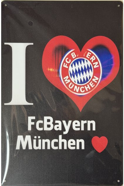 Plechová cedule I love Bayern 20x30cm