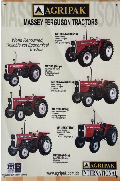 Plechová cedule Tractors 20x30cm