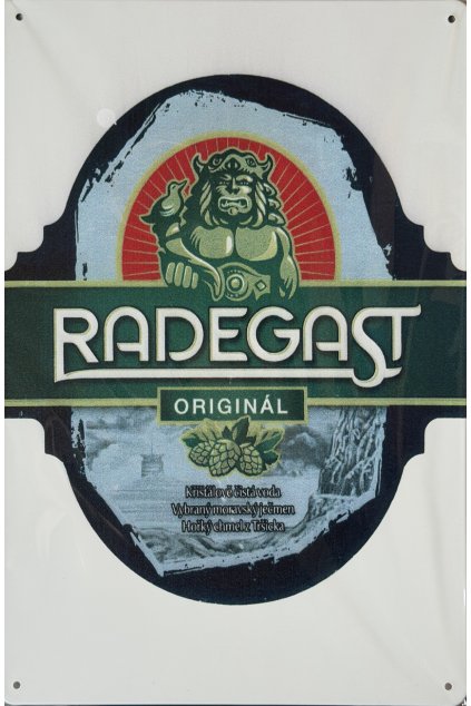 Plechová cedule Radegast 20x30cm