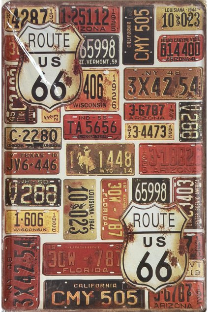 Plechová cedule Route 66 signs 20x30cm