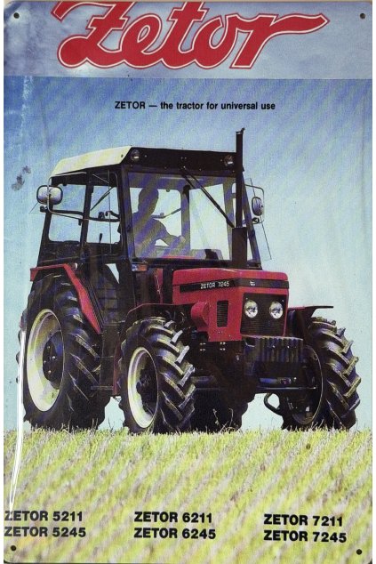 Plechová cedule Zetor 7245 20x30cm