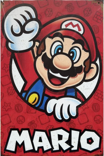 Plechová cedule Mario 20x30cm