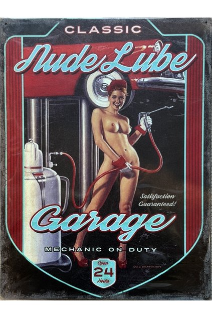 Plechová cedule Garage OPEN 24 30x40cm