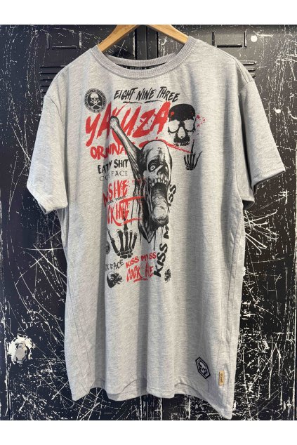 Pánské triko Yakuza Cock Face 12002 light grey