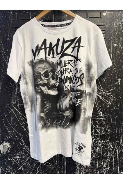 Pánské triko Yakuza Muerte skull 15036 white