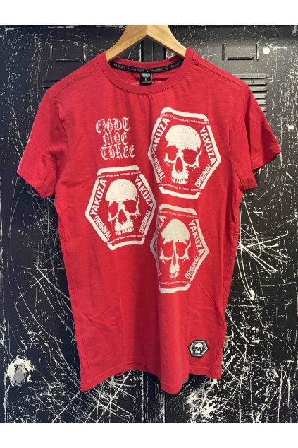 Pánské triko Yakuza Skull colection 12022 ribbon red