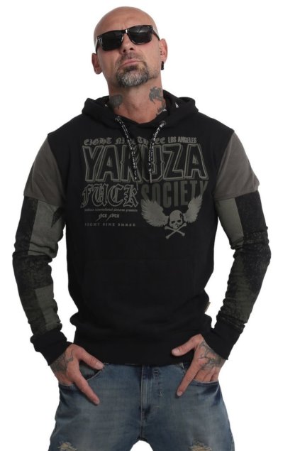 Pánská mikina s kapucí Yakuza HOB 14005 black