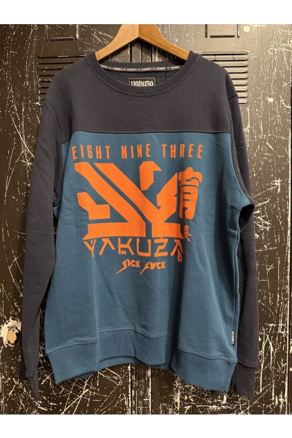 Pánská mikina bez kapuce Yakuza PB 17014 mallard blue