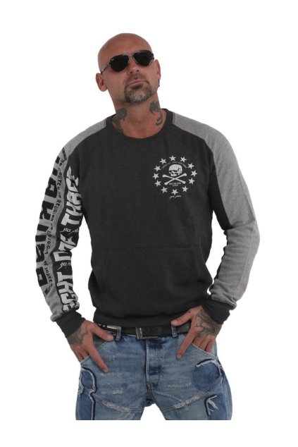 Pánská mikina bez kapuce Yakuza PB 14016 ribbon dark grey