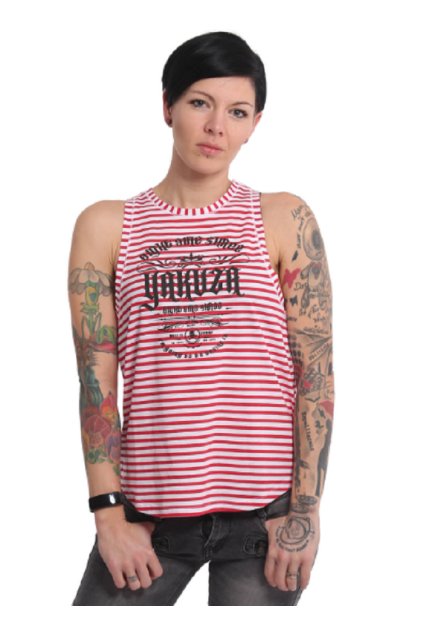 Dámské tílko Yakuza Script Stripe Loose 16127 red/white