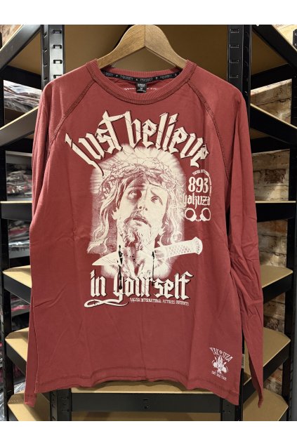 Pánské triko s dlouhým rukávem Yakuza LSB just believe 10033 marsala