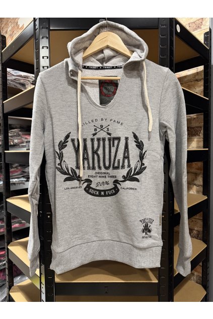 Pánská tenčí mikina Yakuza HOB-10058 grey melange