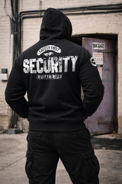 Security Black Hoodie Back