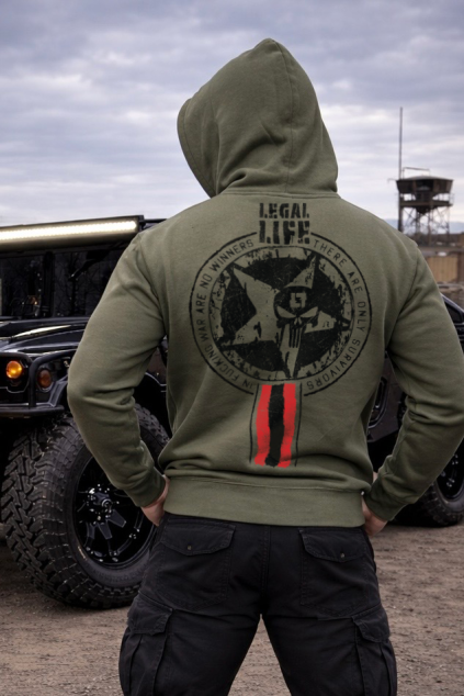NoWar Khaki Hoodie Back