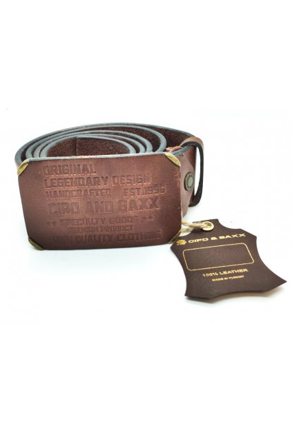 Pánský kožený pásek CIPO & BAXX CG154 brown