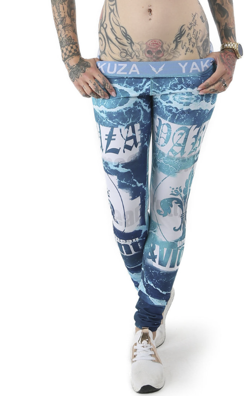 Yakuza dámské legíny Poseidon sport 12140 tyrkys Velikost: XXS