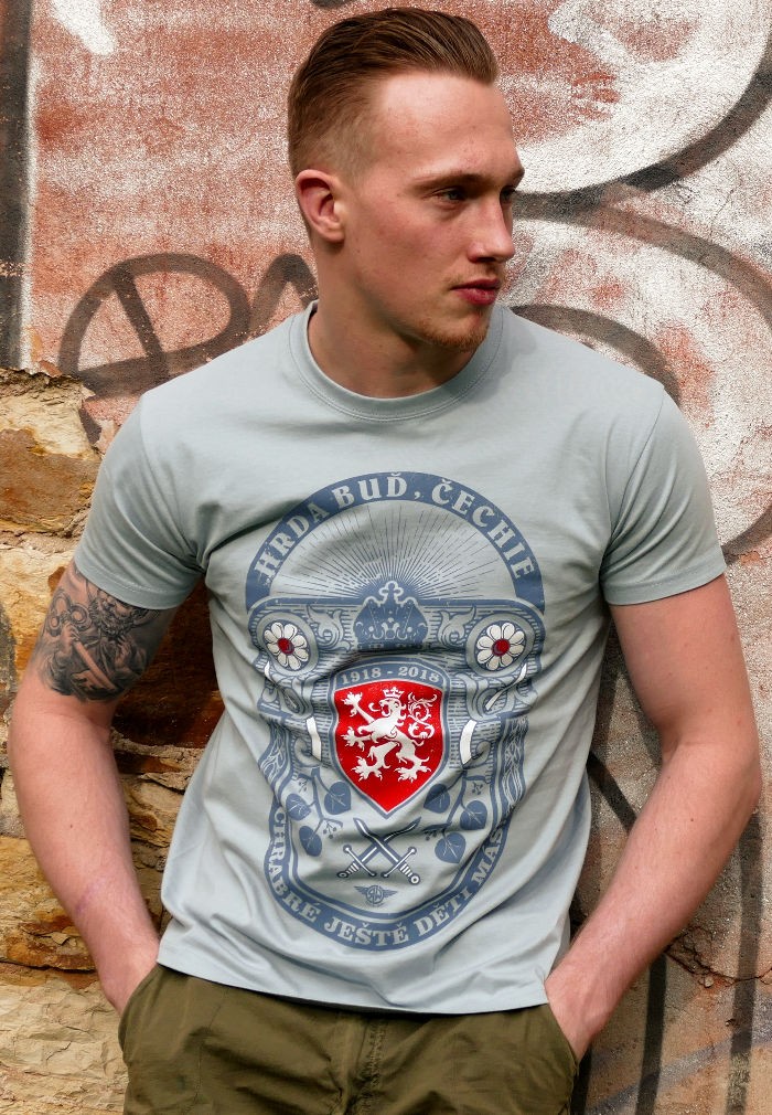 Levně Radical Wear pánské triko Hrdá Buď Čechie modrá