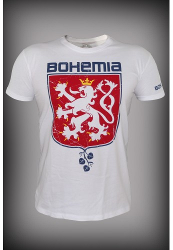 Levně Česká krev Pánské triko - BOHEMIA znak bílé