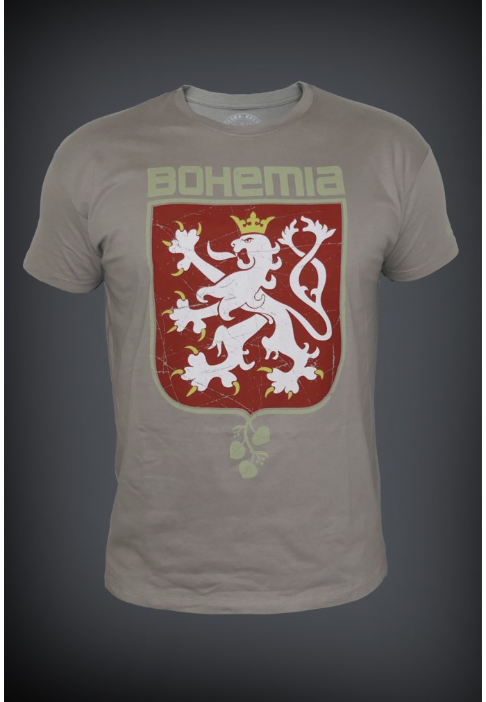 Levně Česká krev Pánské triko - BOHEMIA znak písková