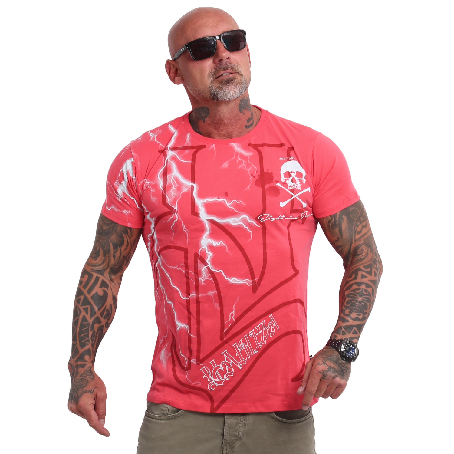 Pánské triko Yakuza Thunder TSB22012 geranium Velikost: 4XL