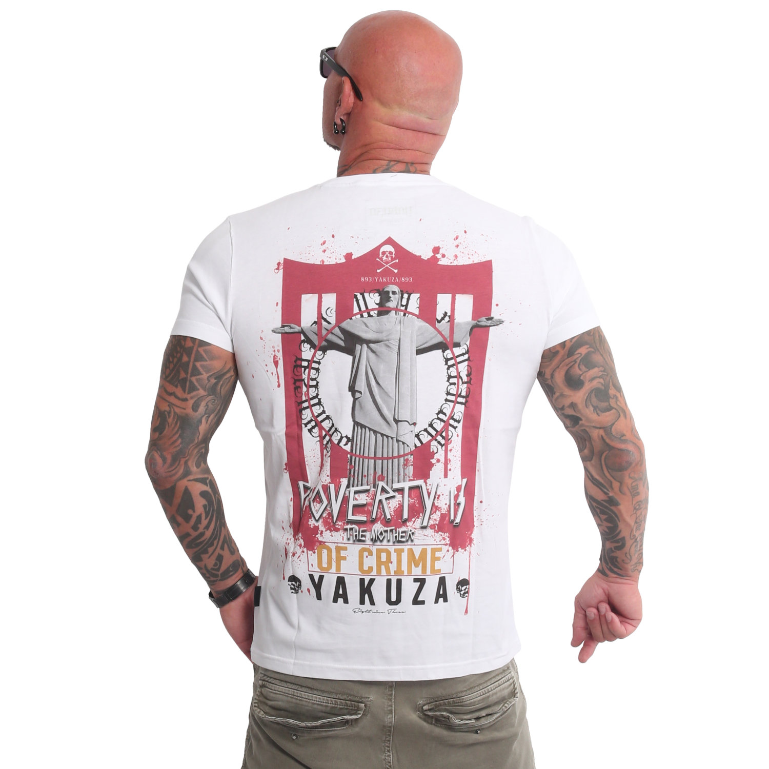 Pánské triko Yakuza Poverty TSB 22015 White Velikost: 5XL