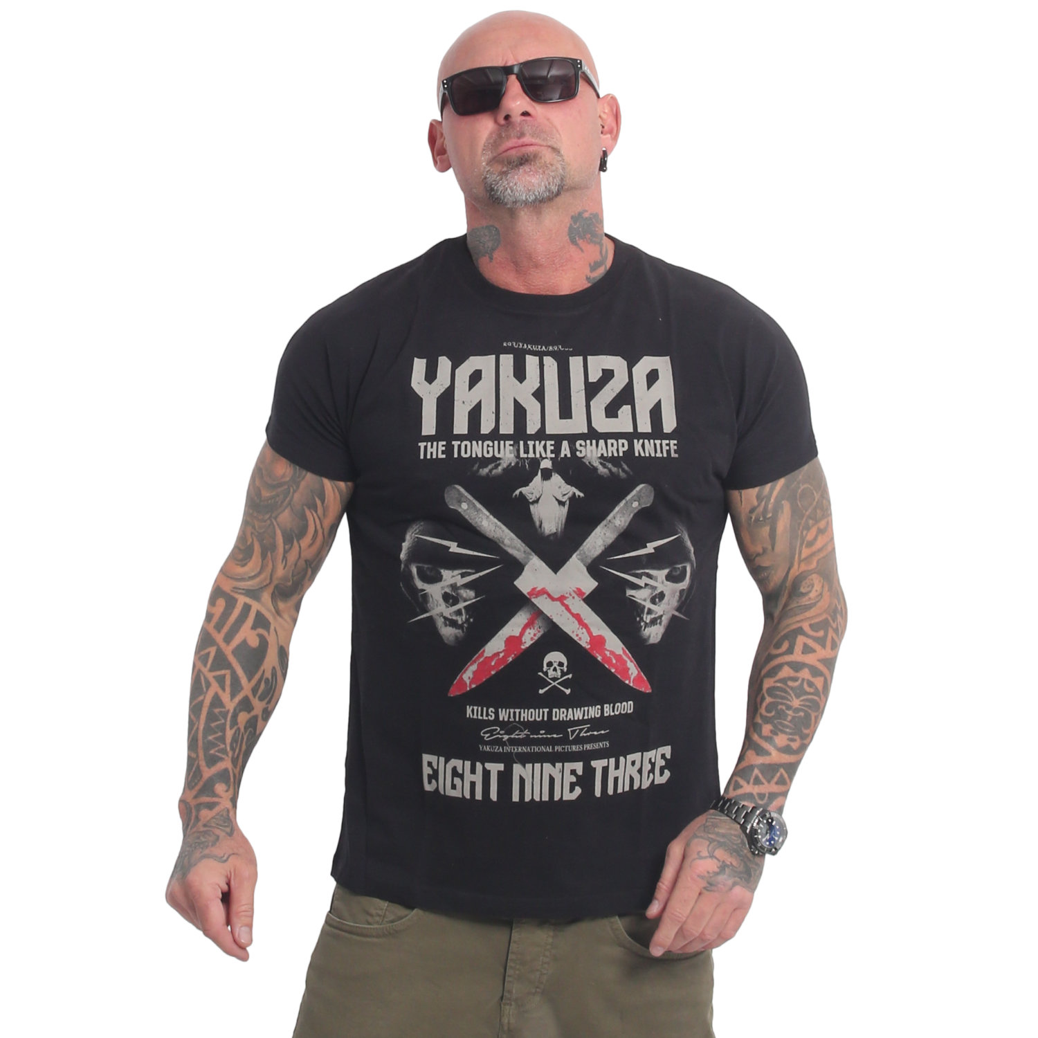 Levně Pánské triko Yakuza Sharp Knife TSB 22006 Black