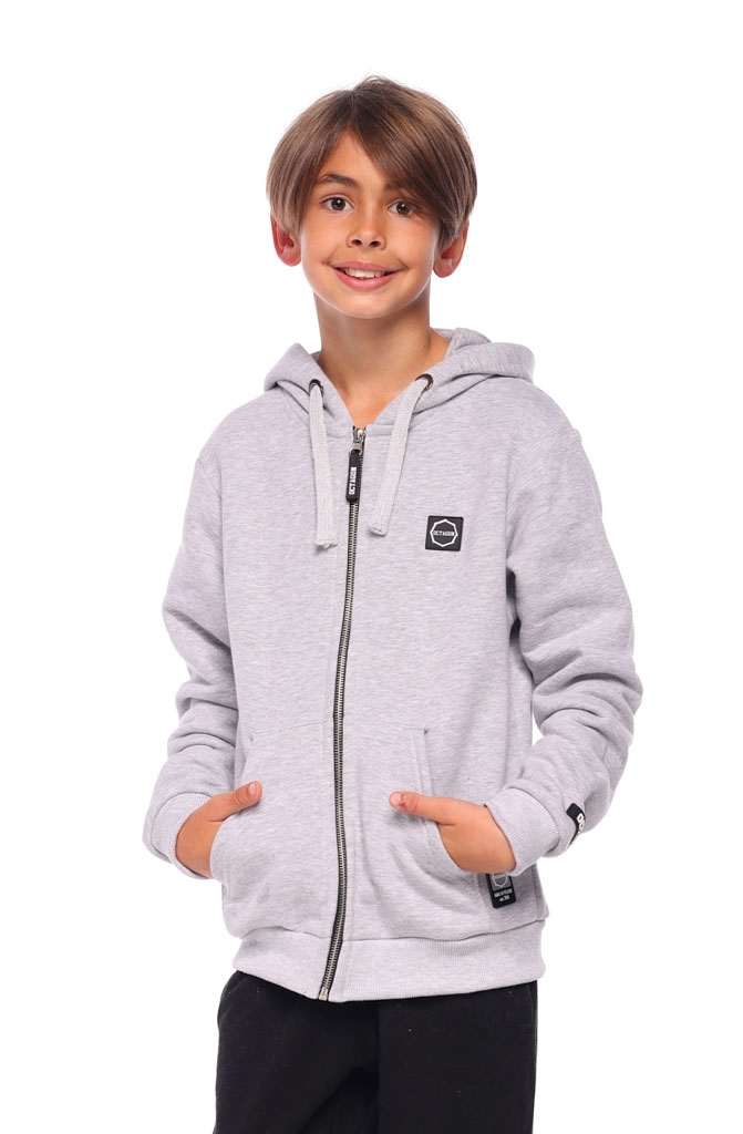 Levně Mikina dětská Octagon SMALL LOGO ZIP s kapucí grey