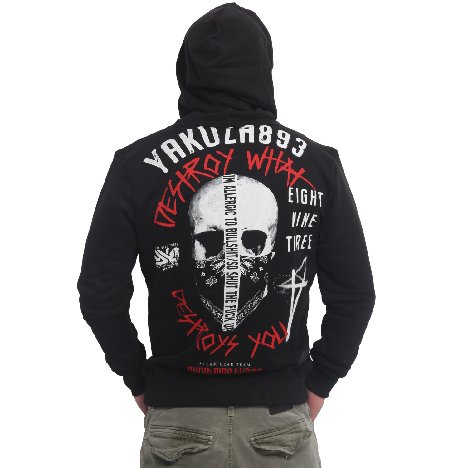 Yakuza Pánská mikina s kapucí DWDY 90055 black Velikost: S