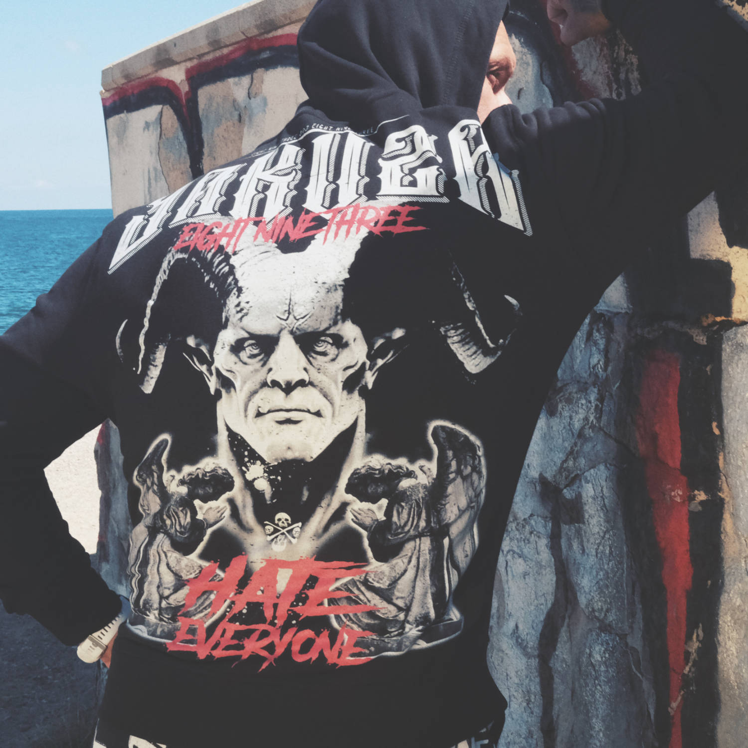 Yakuza Pánská mikina s kapucí Hate 23011 black Velikost: M