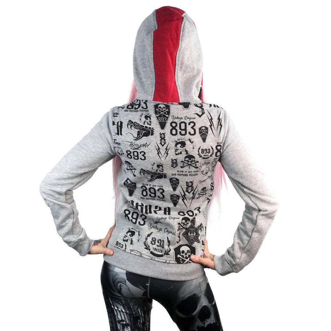 Levně Dámská mikina Yakuza Allover label flex zip 11112 light grey melange