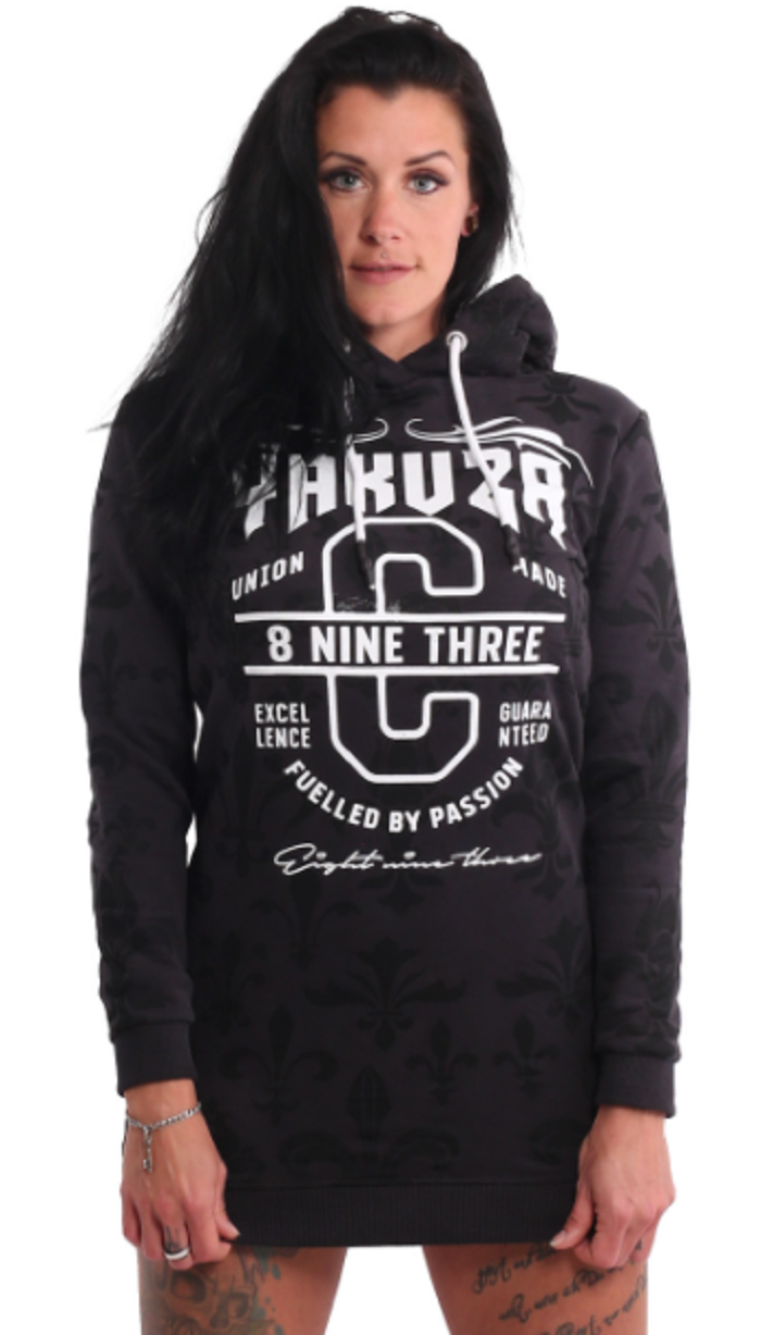 Yakuza Dámská mikina Ccn Allover Hoodie Kleid GKB 19110 anthrazit Velikost: XS