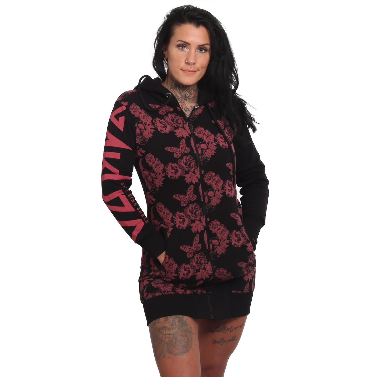 Dámské mikino šaty Yakuza SRB Allover 23107 black Velikost: S