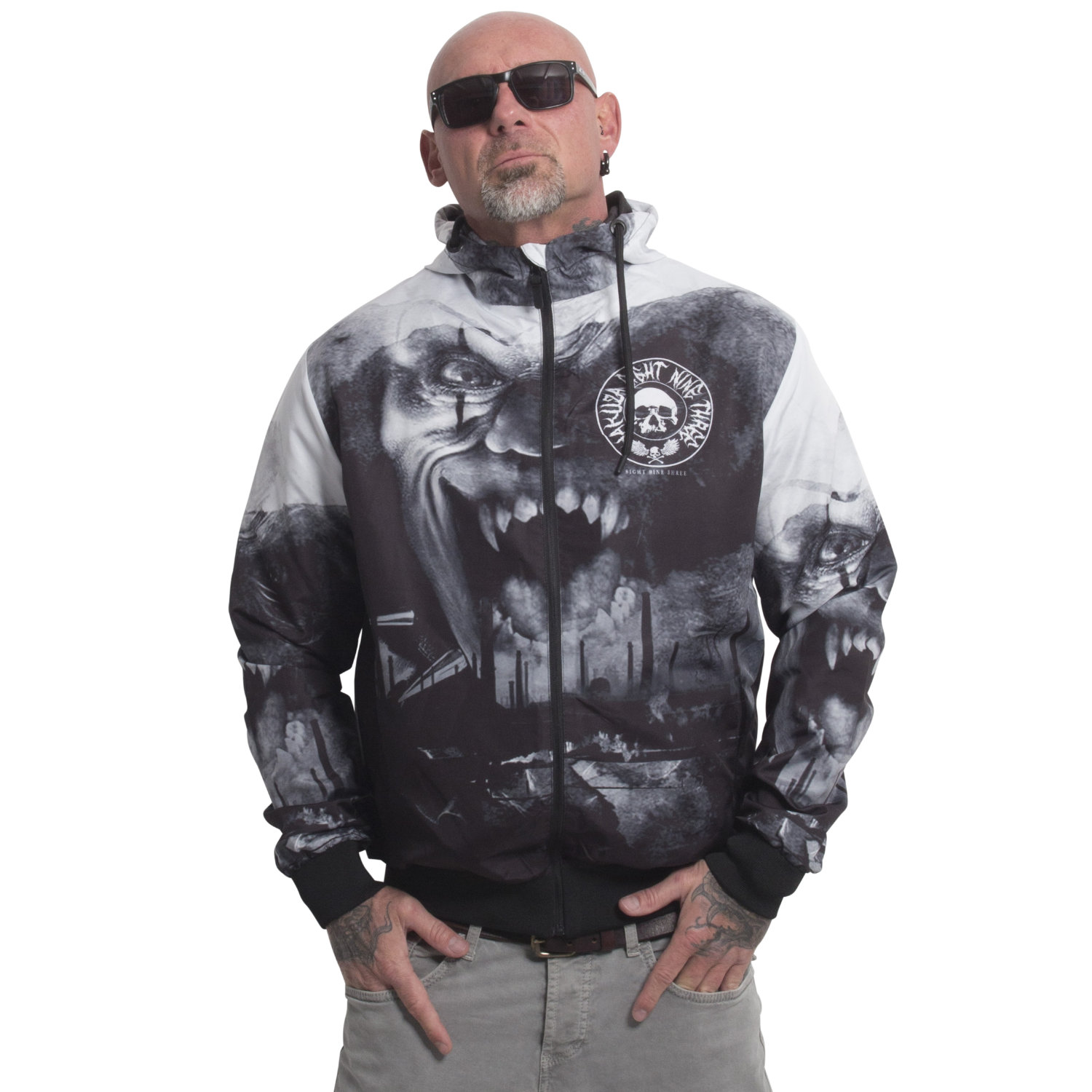 Levně Pánská jarní bunda Yakuza Horror allover 23052 black