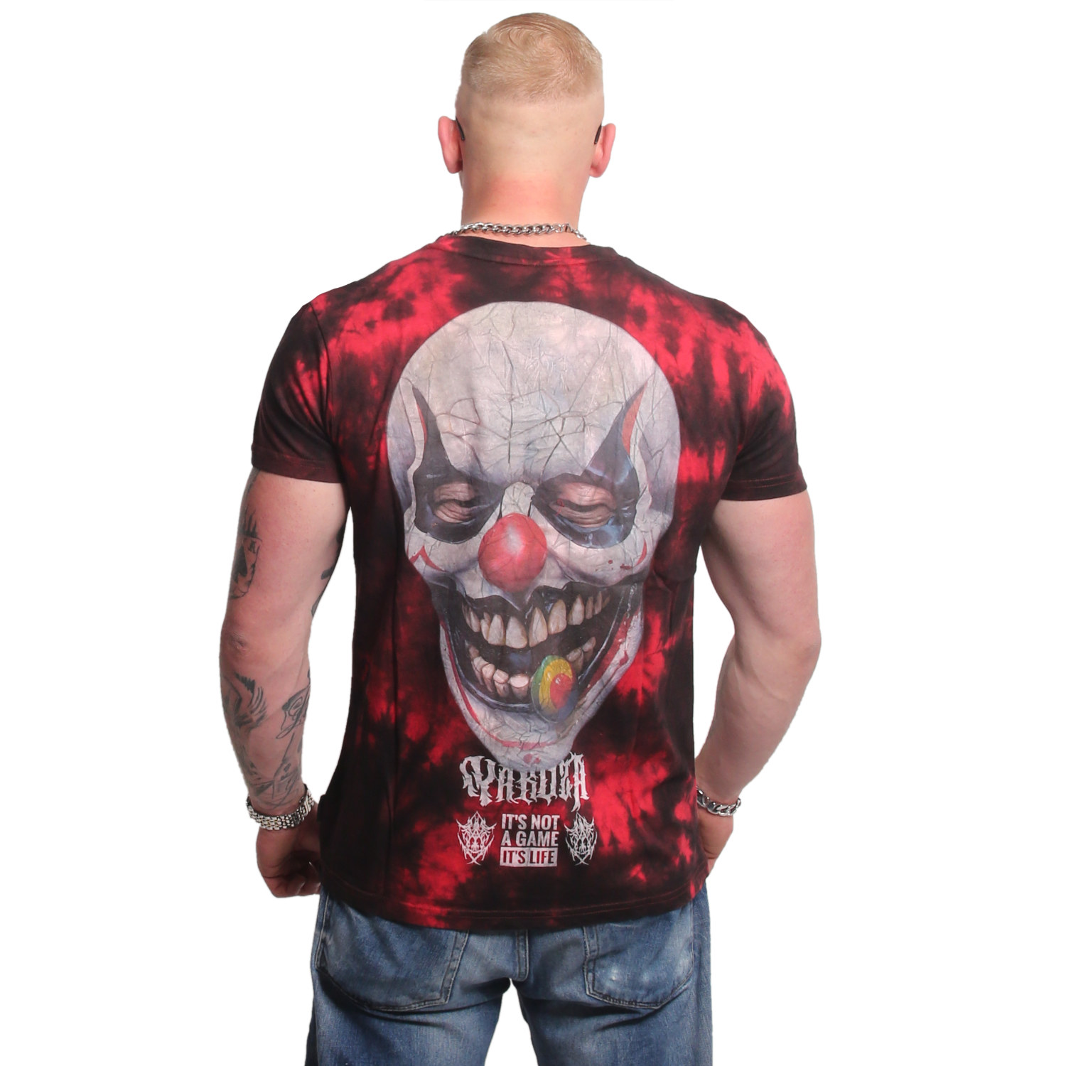 Pánské triko Yakuza Clown Tie Dye 24070 red Velikost: L