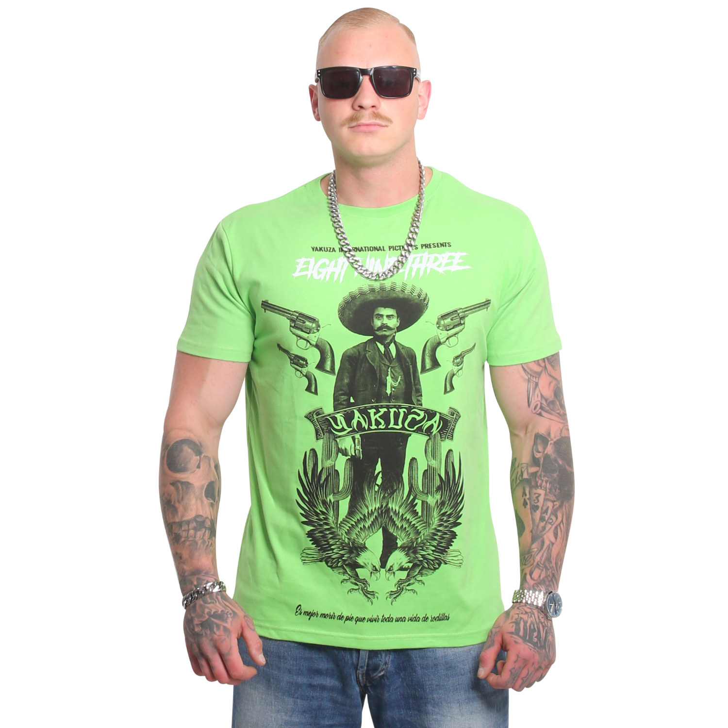 Levně Pánské triko Yakuza Desperado V02 24041 green neon