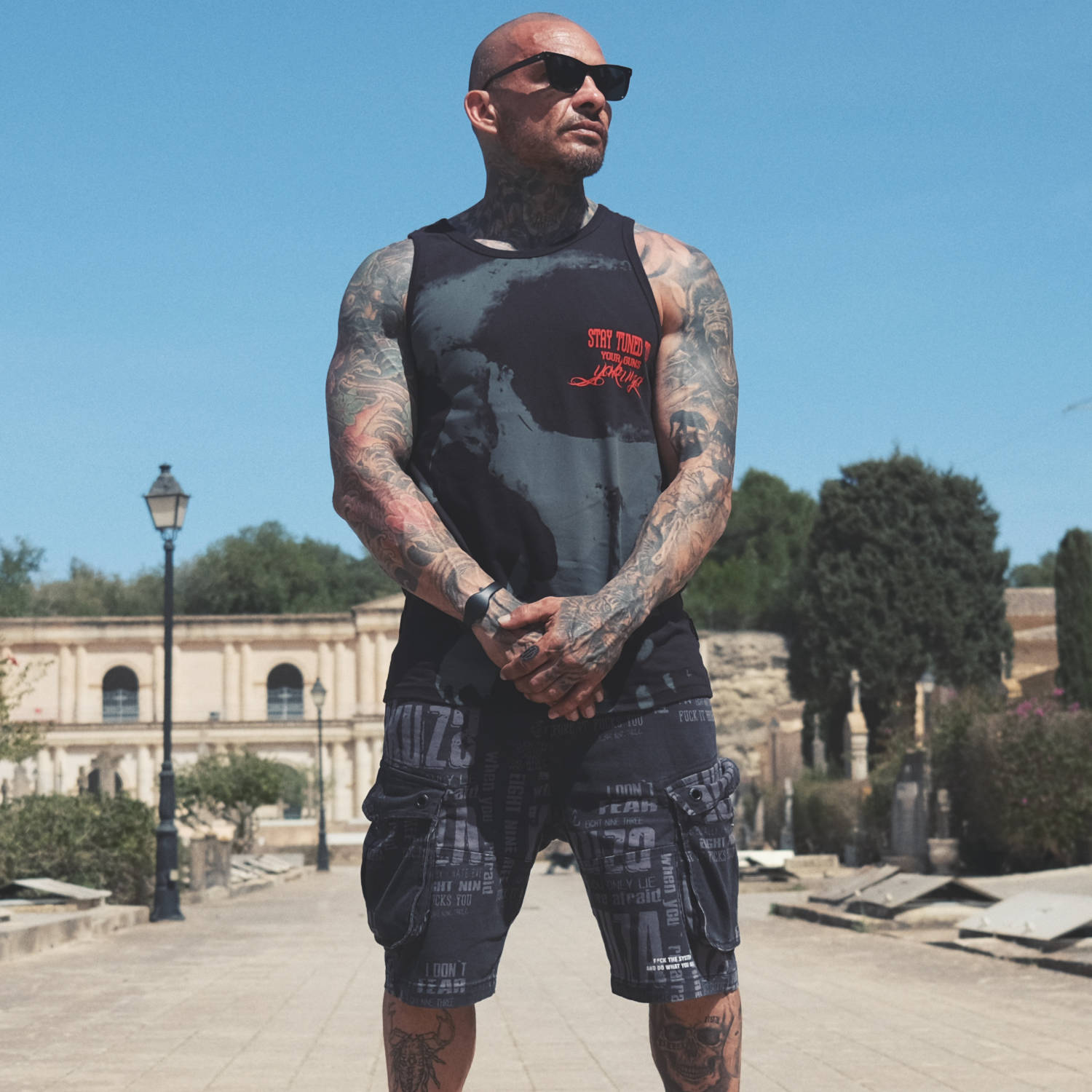 Pánské tílko Yakuza Guns Slim Racer 24043 black Velikost: 6XL