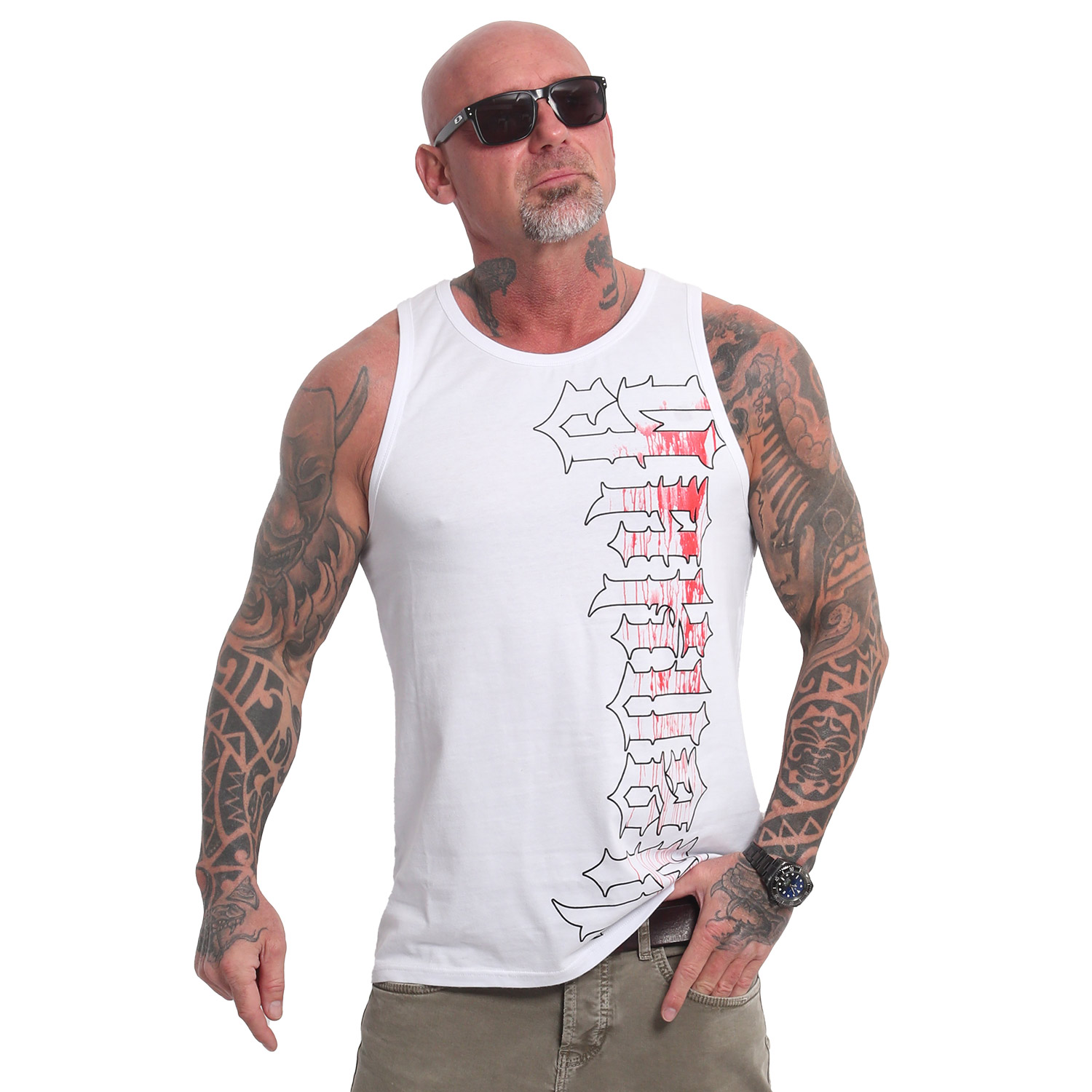 Levně Pánské tílko Yakuza Bloodbrand Slim 24047 white