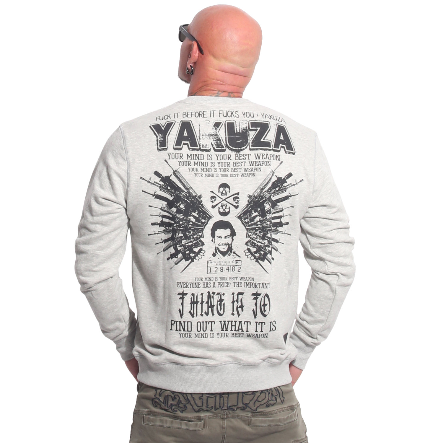 Pánská mikina Yakuza Best Weapon 23020 melange Velikost: 6XL
